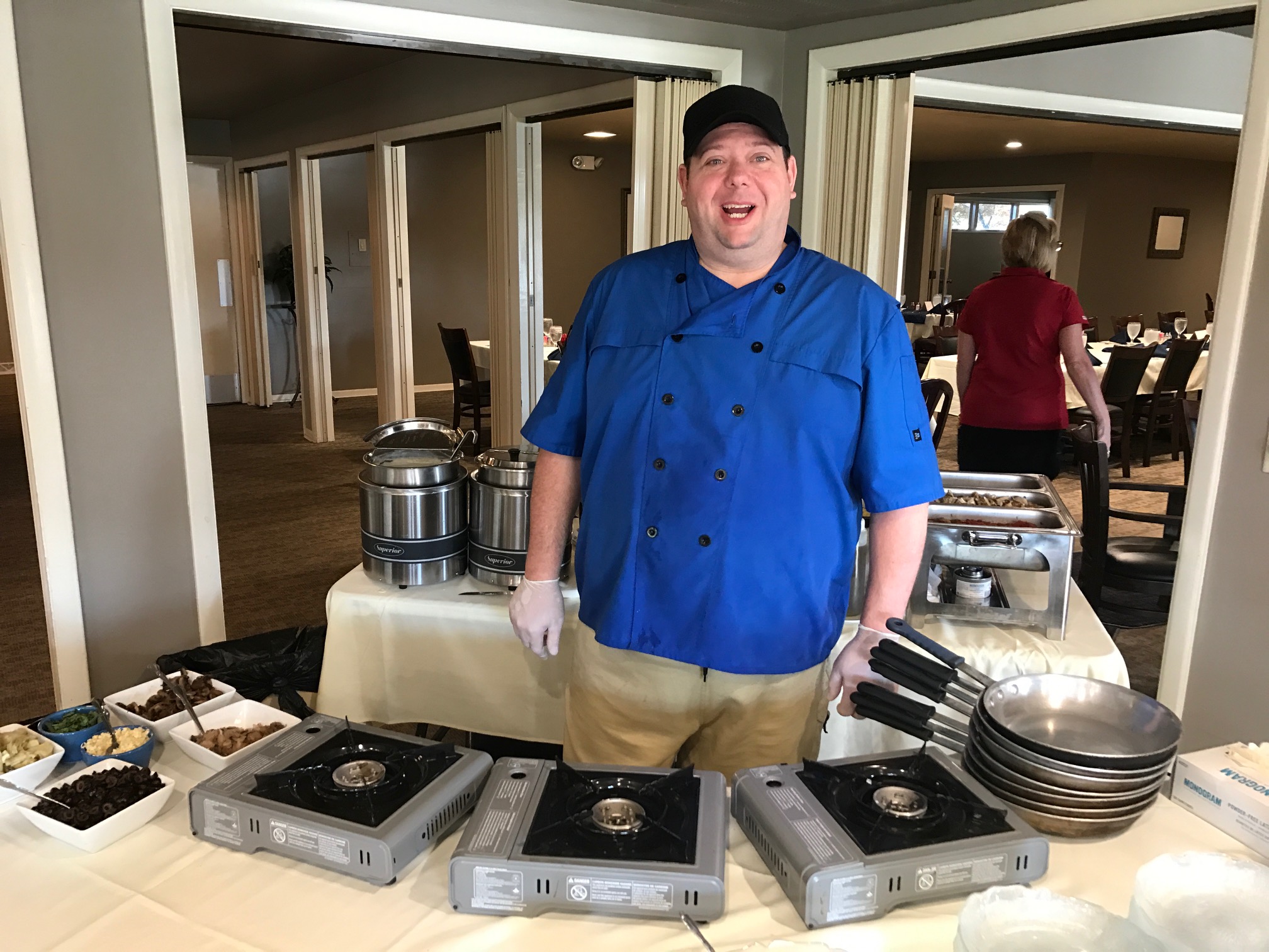 Chef Tom Ales Preparing Pasta to Order 