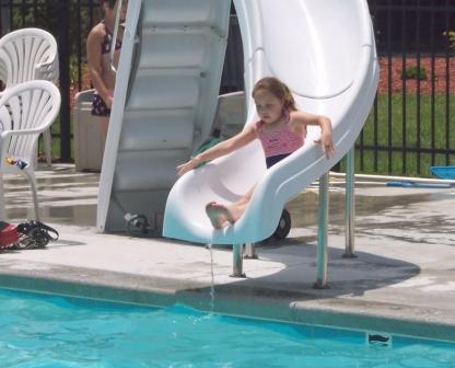 Kids really enjoy the pool slide!